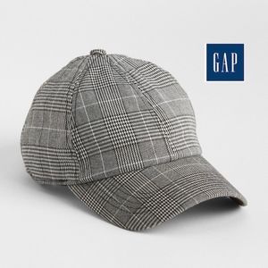 GAP Women's Black & White Plaid Baseball Hat Cap